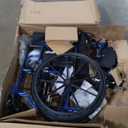 Drive Medical Blue Streak Wheelchair with Flip Back Desk Arms, Elevating Leg Rests Folding Outdoor Desk Length Arms,Alloy Steel 20 Inch Seat