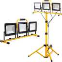 22000 Lumen Work Lights with Stand, 3 Head Portable LED Work Light, with Adjustable&Foldable Tripod Stand, IP66 Waterproof Lamp for Outdoor Indoor Job Site Workshop Garage Construction Site Lighting
