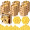 24 Set Baby Shower Bee Party Favors Honeycomb Bee Soap Handmade Scent Soaps with Gift Box Thank You Cards cute Charms for Guest Gender Reveal Keepsake Wedding gifts Decorations (Solid)