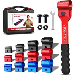 Vdsfand 12 IN 1 Door Hinge Adjustment Tool Multi-Size Hinge Gap Adjusting Wrench Kit Heavy Duty Door Hinge Repair Tool for Residential and Commercial Use (13 piece set, Medium)