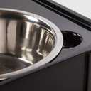 IRIS USA Dog Bowls Elevated with Storage, 15" H Raised Feeding Station, Dog Bowl Stand with Airtight Food Storage Holds 47 lbs, 2 Removable 64 oz Stainless Steel Bowls for Large Dogs, Smoke/Black