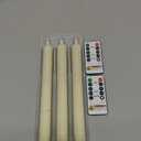 Homemory Real Wax LED Flameless Taper Candles with Remote Timer, 9.6 Inches Ivory Fake Candlesticks, Dripless Battery Operated Window Candle with 3D Flickering Flame for Fireplace Xmas Halloween