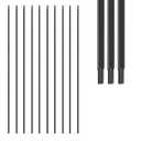 1/2 Inch Wrought Iron Plain Bar Balusters - Hollow Iron Square Metal Stair Balusters - Metal Spindles for Indoor Staircase, Satin Black (30 Pack)