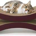  Infinity Cat Scratcher Lounger, Reversible Scratcher, Infinity Cat Cardboard Scratcher, Large Cat Scratching Pad, Scratching Board, Scratcher Lounge Bed for Indoor Cats, Brown