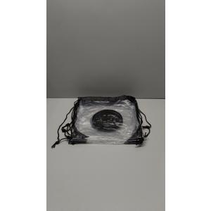 Small clear drawstring bag, black logo, 4 pcs