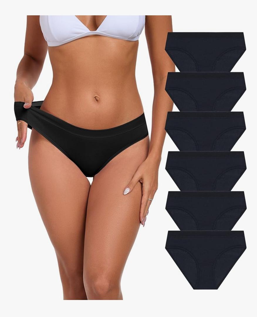 ANLIQI Modal Underwear Supersoft Hipster Panties for Women Pack Breathable & Stretch Bikini Underpants Comfortable Undies. Size XL