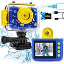 Pool Toy & Kids Underwater Camera 99FT Waterproof Kid Action Camera 1080P Video&20MP Photo with Flip Lens, Includes 32GB Card for Diving Swimming Beach Snorkeling.Birthday Gift for Boys - GKTZ