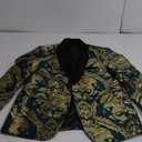 Tuxedo Suits for Men 2 Piece Regular Fit Suit Floral Blazer Jacket Waistcoat Pants Men Suit Set for Wedding Prom (Large)