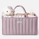 Blissful Diary Baby Diaper Caddy Organizer, Stylish Storage Basket for Newborn Essentials and Diaper Station, Gift for Baby Shower and Registry Must-Have, Mauve Pink