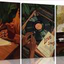 3 x XLYFVLGF 3Pcs Black Women Canvas Wall Art African American Pictures Wall Decor Black Girl Painting Fashion Abstract Prints for Bedroom Bathroom Living Room Home Decoration 16x24in, 24L"x16W"-Canvas