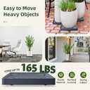 REDHUGO 2PCS Square Plant Caddy with Hidden Wheels, Heavy Duty Rolling Plant Stand Caddy with Wheels, Pot Base for Indoor Outdoor, Gray, 9.96 inches