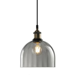 Modern Pendant Lights for Kitchen Island, Industrial Rustic Hanging Ceiling Lighting Fixtures, Glass Dome Lampshade Chandelier, 7.86" Handmade Bell Shaped Lamp Shade, Smoke Grey (20CM)