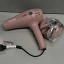 Conair Hair Dryer with Retractable Cord, 1875W Blow Dryer, 3 Heat Settings, 2 Speeds, Blow Dryer with Diffuser and Concentrator Attachments, Ionic + Tourmaline Technology, Matte Light Pink