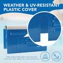 TonGass Universal Fit Pool Pump Motor Cover 13.1" x 8.5" x 8.3" Adjustable Motor Cover for 1/3 Hp to 2 Hp Motors Hard Plastic Covers for Pump Motors Top and Sides - Blue