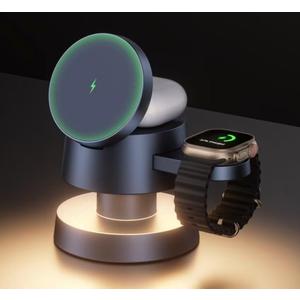iVANKY for iPhone 16 Pro Max 4 in 1 Wireless Charging Station with Mushroom Light for MagSafe Magnetic Charger, 22.5 W Travel Stand, 3 in 1 Fast Charge Multiple Devices, Apple iWatch Ultra, Airpods