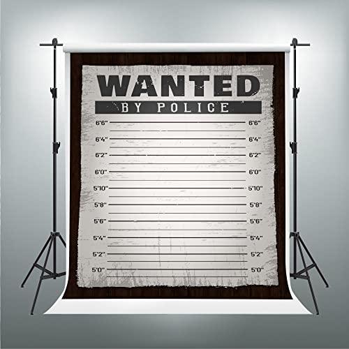 PHMOJEN Police Lineup Backdrop Height Chart Mugshot Suspect Wall Photography Background Vinyl 5x7ft Wanted by Police Murder Mystery Party Background Photo Shoot Props