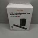 Nylavee Sound Bar - Hi-Fi Stereo Soundbar with Subwoofer, 80w Peak Power, Deep Bass Boost, 16-inch Small Bluetooth Sound Bar with HDMI-ARC, Coaxial, AUX Connection for TV, Computer, Projector