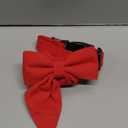 Malier Christmas Dog Collar with Bow tie, Classic Red Dog Christmas Collars for Girl and Boy, Cute Adjustable Holiday Puppy Collars for Small Medium Large Dogs Cats Pets (Small, Red)