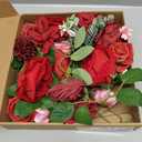 AGIRL Red Artificial Flowers Combo Fake Flowers Red Rose Silk Flowers Fake Floral Arrangements for DIY Wedding Bouquets Centerpieces Table Decor Baby Shower Home Decor