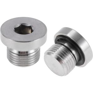 304 Stainless Steel Pipe Fittings M16x1.25 Hexagon Socket ED Plug 43/64" Length 2 Pcs