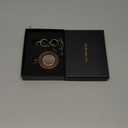 Tiong Wooden Pocket Watch,Engraved Wooden Pocket Watches for Men Handmade Bamboo Wood Analog Quartz Pocket Watch with Chain Gift for Father's Day (dark brown)