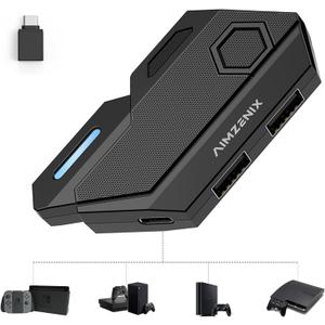 Arvin Keyboard and Mouse Adapter for Nintendo Switch, Xbox Series/Xbox One/Xbox 360, PS3/PS4, Switch Adapter Keyboard and Mouse Converter Support Custom Key Mapping, Adjustable Mouses Sensitivity Arvin Keyboard and Mouse Adapter for Nintendo Switch, Xbox Series/Xbox One/Xbox 360, PS3/PS4, Switch Adapter Keyboard and Mouse Converter Support Custom Key Mapping, Adjustable Mouses Sensitivity