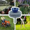 4 Packs Lawn Mower Blade Sharpener, Double Layer Sharpener Universal Sharp Rotary Lawn Mower Blade Sharpener with Blade Balancer Corundum Blade Sharpeners for Hand Drill