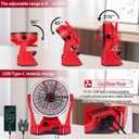 Cordless Battery Operated Fan Compatible with Milwaukee M18 18V Battery, 10 Inch Rechargeable Portable Fan with Variable Speed 4.5H Max Runtime for Jobsite Outdoor(Tool Only, Not Made by Milwaukee)
