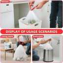 XUXRUS 2.6 Gallon White Trash bags 60 Count Small Drawstring Trash Bag, Tear-Free Heavy Duty Garbage Bags, Leak-Proof & Odor Blocking Small Garbage Liners for Kitchen, Bathroom, Multi-Purpose Use