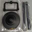 Freestanding Toilet Paper Holder, Double Post Pivoting 22" Height Toilet Roll Holder Floorstanding Base Weighted, Stainless Steel Toilet Paper Holder Stand Matte Black