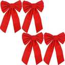 Red Velvet Christmas Bow 9-inch X 16-inch 4 Pack of Holiday Bows