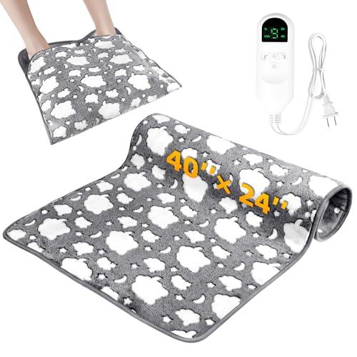 OOTWAG 2-in-1 Heating Pads Large for Back Pain 40"x24", Foot Warmers for Feet XXXL Electric Heat Pad for Period Cramps & Full Body, 4 Timer Auto Shut Off(Max 4H)/9 Heat/10ft Cord Heating Blanket,Grey