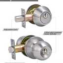 2 Sets All Keyed Same Entry Door Knob and Single Cylinder Deadbolt Combo Set, Round Ball Satin Nickel Exterior Door Knobs with Lock and Keys for Entrance and Front Door