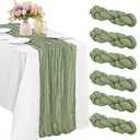 6 Pieces Sage Green 10FT Cheesecloth Table Runner Boho Gauze Fabric Table Runner Rustic Sheer Runner for Wedding Birthday Baby Shower Party Boho Table Decoration Sage Green）