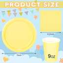 meekoo 72 Pcs Pastel Party Supplies Disposable 7" Pastel Paper Plates Napkins Paper Cups Serve 24 Guests, Macaron Color Tableware Sets for Birthday Wedding Baby Shower Party Decoration
