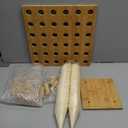 150pc Disposable Wooden Food Cones with 36 Holes Bamboo Ice Cream Cone Holder Display Stand and 150 Colorful Bamboo Stick for Restaurant Catered Events Party or Buffets Ice Cream Food Trucks