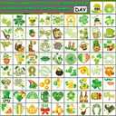 4 x Glow in The Dark St Patrick's Day Temporary Tattoos for Kids - 74 Individually Sheets Luminous St. Patrick's Day Tattoos for Boys Girls Party Favors Goodie Bag Fillers