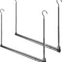 Adjustable Hanging Closet Rod, Extender Hanging Rod, Closet Hanging Organizer, Heavy Duty Closet Bar, Hanging Rod (Black, 2 Pack)