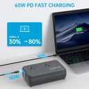 300W Car Power Inverter Pure Sine Wave with 60W PD USB-C, Power Inverters for Vehicles DC 12V to 110V AC, Car Inverter Power Outlet with XT60 Cable (Grey)