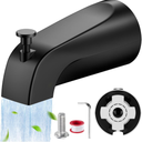 Universal Bathtub Tub Spout with Diverter, Fits 1/2" Slip-Fit Copper Pipe Connection, Pull Down Bathtub Faucet Spout Replacement, Easy Installation (Matte Black)