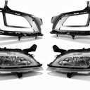 Front Fog Light Assembly Compatible with 2019 2020 2021 Tucson Pair Fog Lamp w/DRL Chrome Housing & Clear Lens 92201D3600 92202-D3600