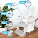 Fisher-Price Potty Training Seat with Step Stool Ladder, 2-in-1 Potty Training Toilet for Toddlers with Splash Guard, Anti-Slip Pads, Cushioned Seat (Gray)