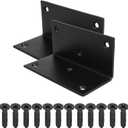 Steel L Right Angle Bracket 4" x 2" Metal Joint - Corner Brace for Wood Shelves, Furniture, Cabinet, Thickness 3mm, Max Load 132LB - 2PCS