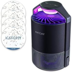 Katchy Flying Insect Trap Indoor – Catcher & Killer for Mosquito, Fruit Fly, Gnat & Small Moth – Non-Zapper with Suction & Blue Light – Ideal for Indoor Spaces, Kitchen & Plants (Original, Black)