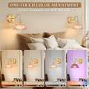 Vintage Battery Operated Wall Sconce with Remote Control, Wireless Wall sconces with Magnetic RGB Bulbs, Rechargeable Wall Light Set of Two for Bedroom Living Room Hallway Wall Decor