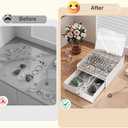 Jewelry Box with Mirror, Flip-Linked Jewelry Display Storage Box, 2 Tier Jewelry Organizer with Velvet Lining for Earring Necklace Bracelet, Ideal Gift for Girls, Wife, Daughter