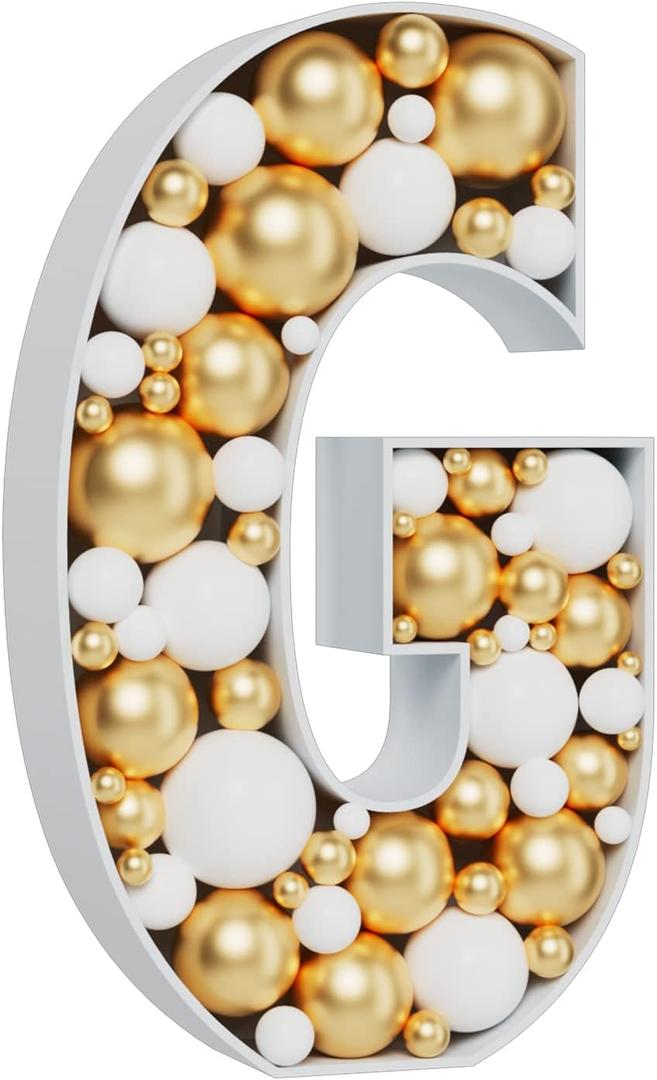 3FT Large Marquee Letters Mosaic Balloon Frame Pre-cut Foam Board Marquee Light Up Letters G for Birthday Party Decorations,Wedding,Baby Shower DIY Party Supplies (Letter G)