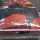 9 pcs Queen Bed in a Bag with Curtains | Boho Red Rose Bedspread, Pillowcases, Print & Solid Curtains | Microfiber, Silky Soft | Comforter Sets with Matching Curtains | Bedroom & RV Decor (Queen (86"x86"), Style-2)