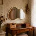 Irregular Wall Mirror with Metal Frame for Living Room, Hallway, Entryway, Bathroom and Dining Room