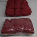 2 Pcs Outdoor Patio Cushions, 19"x19" Burgundy Seat Cushion Water-Resistant Chair Pads, U-Shape Tufted Seat Cushions Furniture Protector